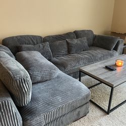 Blue/Gray Sectional Sofa – Very Comfortable