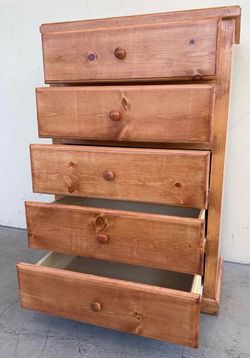 5 Drawer oak wood