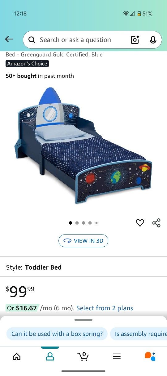 Rocket Toddler Bed