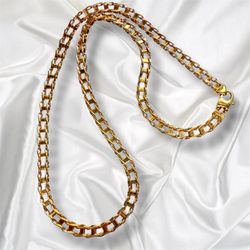14k Yellow Gold Railroad Link Chain 20in Long 13.4g
