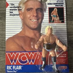 1990 Galoob WCW Ric Flair Wrestling Figure Spanish Card Series 1 “RARE”