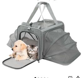 Cats Carrier for Small Dogs Puppy Cat Bag Expandable,Airline Approved,2 Sides Expand