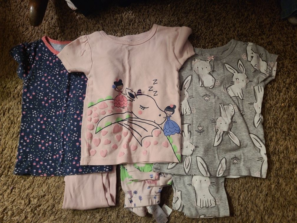 Lot Of Carter's Size 2 Toddler Pajamas 2T