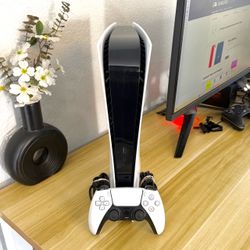 Ps5 Digital 1TB Console with White Controller and Cables