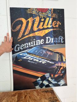 Miller Genuine Draft NASCAR Racing Metal Sign