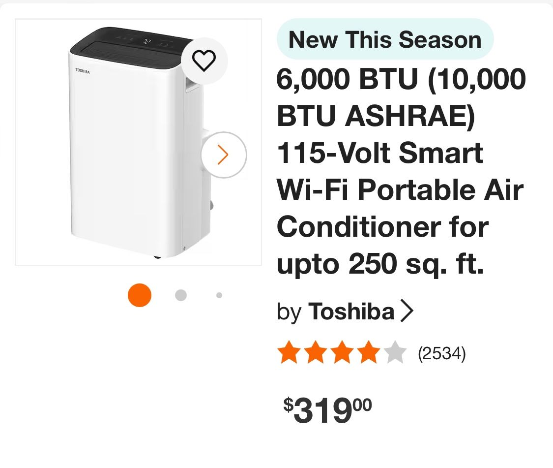 TOSHIBA PORTABLE AIR CONDITIONER