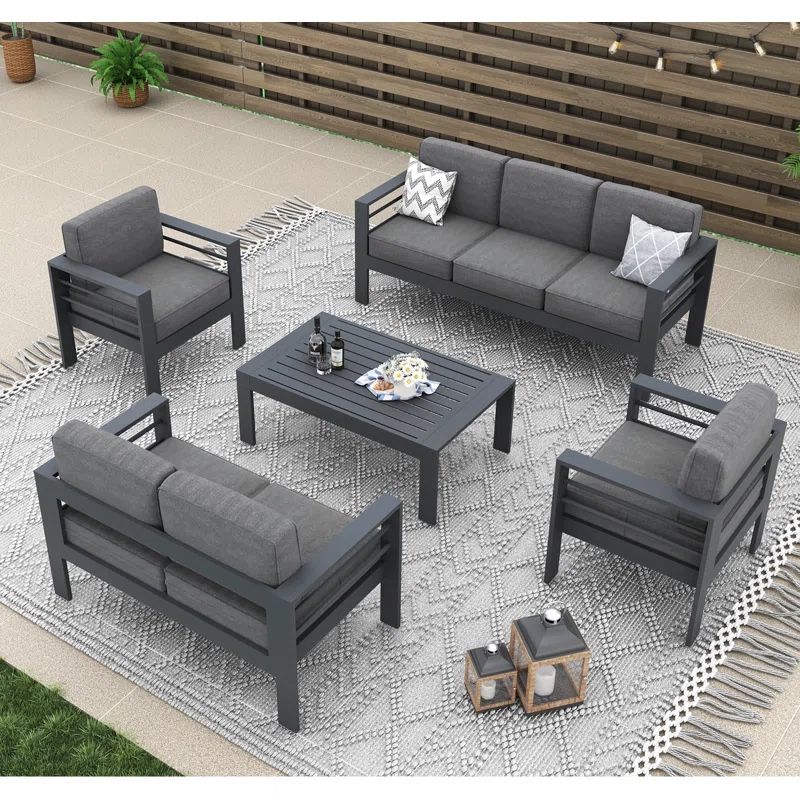 5pc Aluminum Outdoor Patio Furniture Set