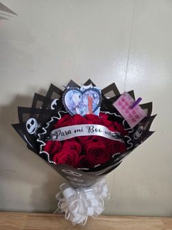 Nightmare Before Christmas Red Rose Bouquet