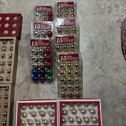 14 Pc & 15 Pc Glass Ornaments 