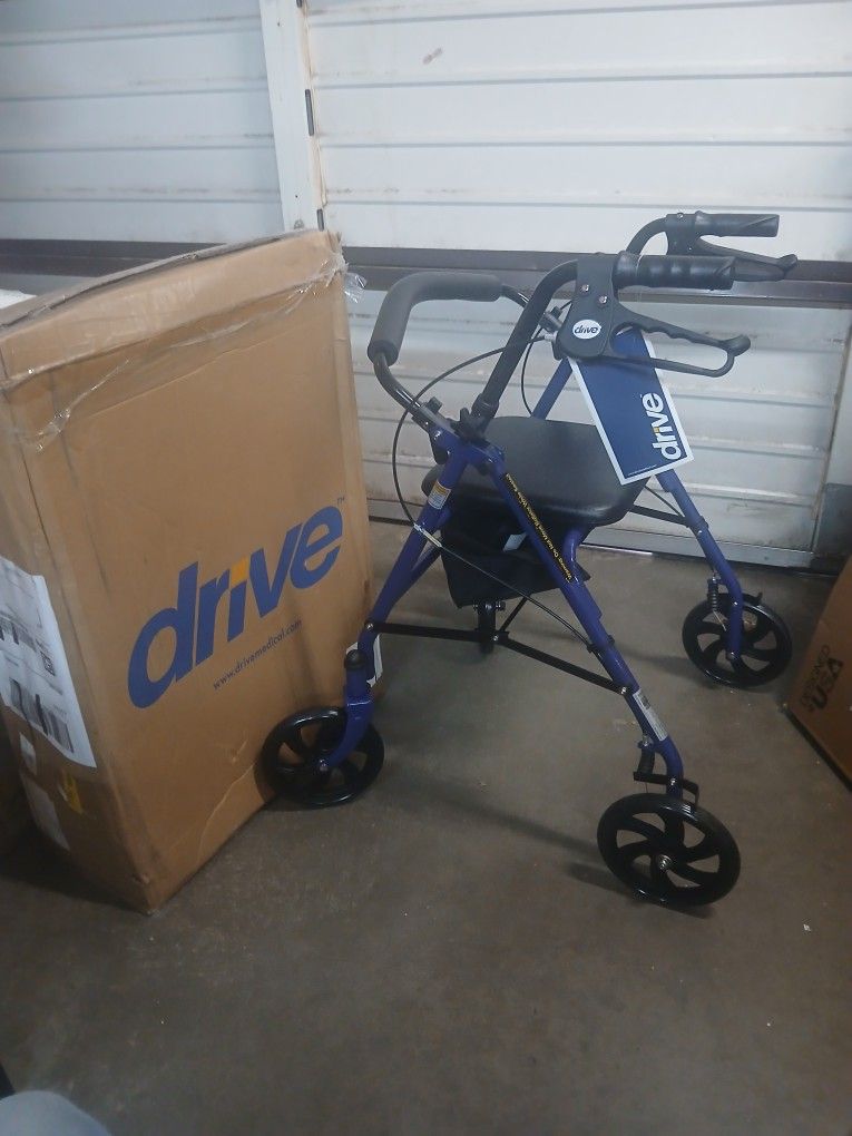 New Drive Walker Rollator 4 Wheel Brake Storage 