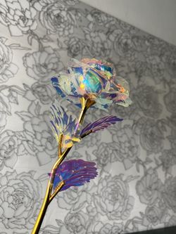 Crystal rainbow rose gift love