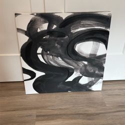 Modern Black & White Abstract Canvas Art