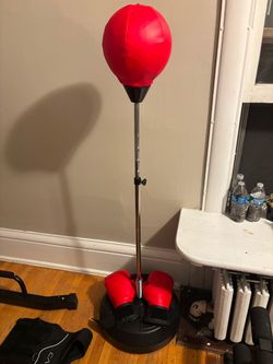 Freestanding Punching Bag with Boxing Gloves