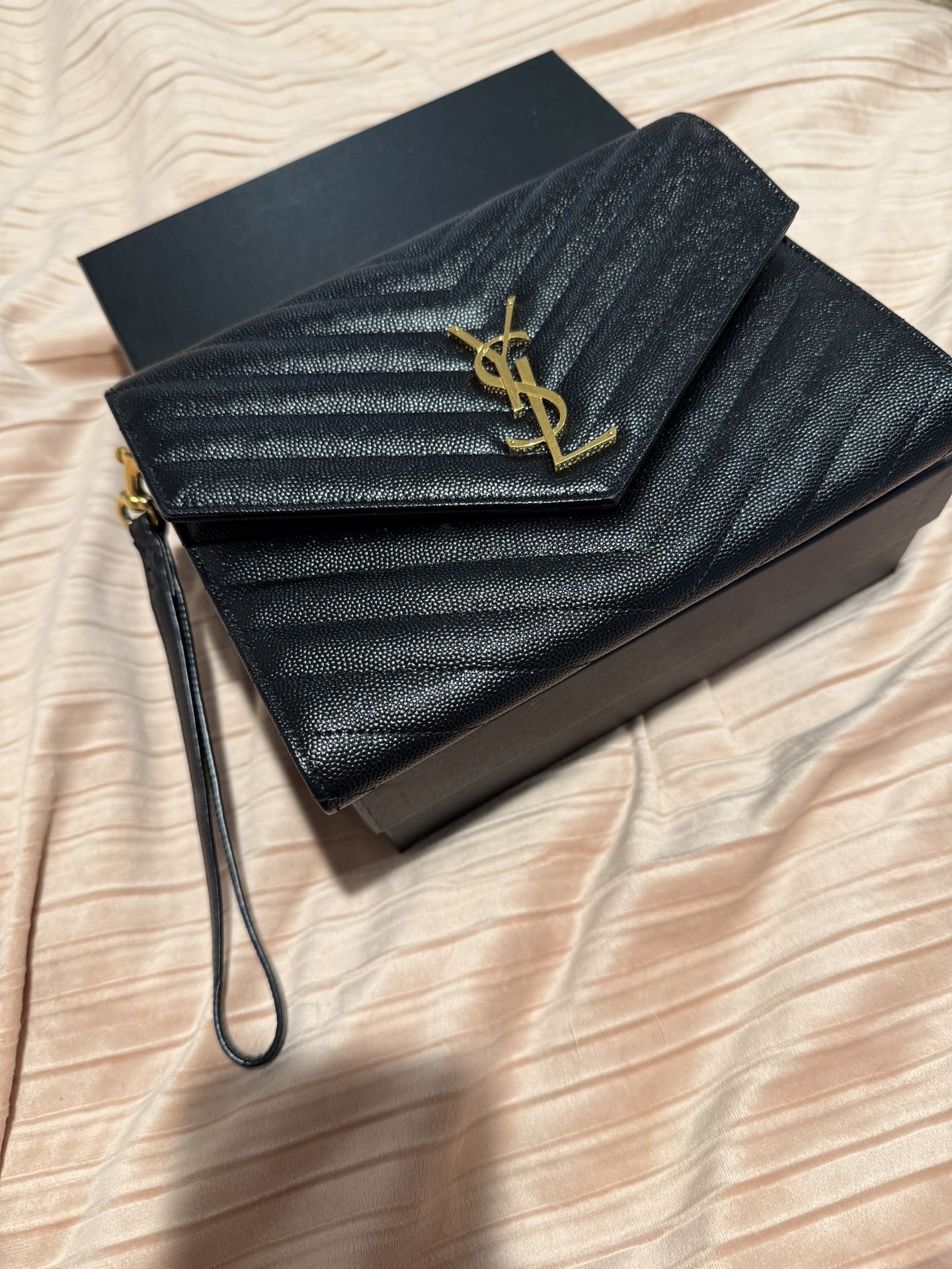 Saint Laurent Monogram Wristlet Clutch