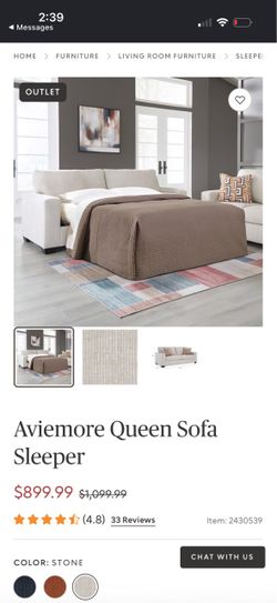 Brand New Ashley Aviemore Queen Sofa Sleeper (Stone) - Unused!
