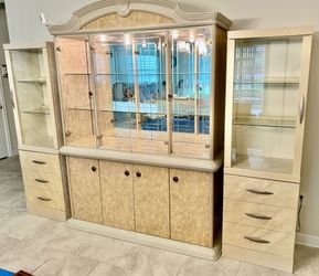 Large Elegant Display Cabinet/Hutch Set