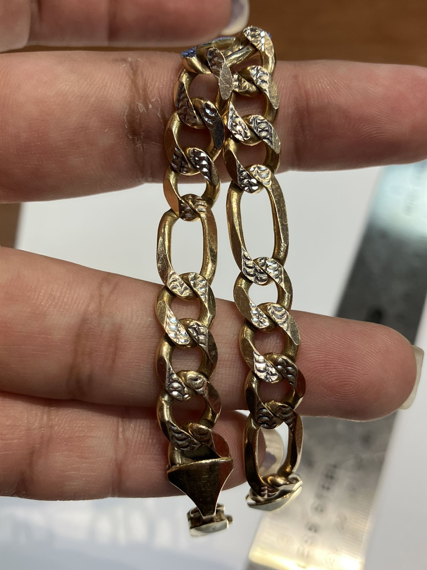 14kt Two-tone Gold Figaro Bracelet 106899-1 JE