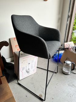 Modern Accent Chair with Metal Sled Base