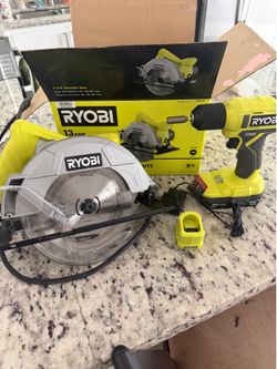 Power tools dril and circle saw