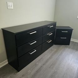 NEW DOUBLE DRESSER AND ONE NIGHT STAND - ASSEMBLED