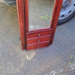 Vintage-Style Solid Wood Jewelry Armoire