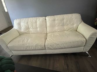 Faux leather sofa  with chrome legs
