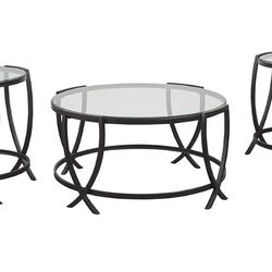 Tarrin Table (Set of 3), Black by Ashley 