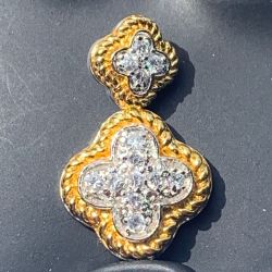 Women's Small Silver Cross Pendant, Vermeil, Beautiful Accented Jewelry