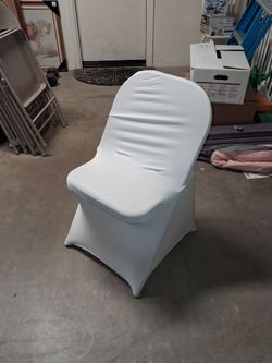 Folding chairs with chair covers for event
