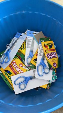 color penciles markers scissors