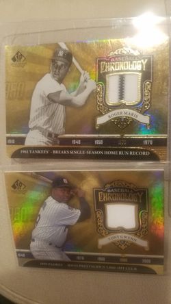 Roger maris tony Gwynne legendary cuts jersey cards 2006