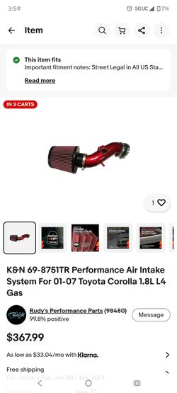 Toyota Corolla Typhoon Cold Air Intake