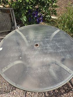 Patio glass table