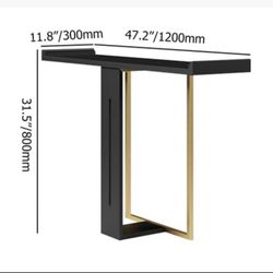 47” Hallway Entry Console Table Black And gold New Unboxed
