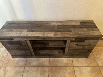 Rustic Wood TV Stand with Drawers