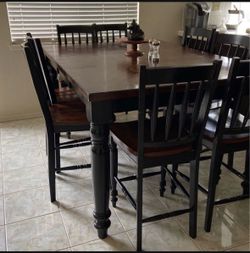 Counter Height Dining Table Set 9 Pieces Wood