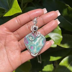 Ruby Fuchsite + Garnet Pendant 