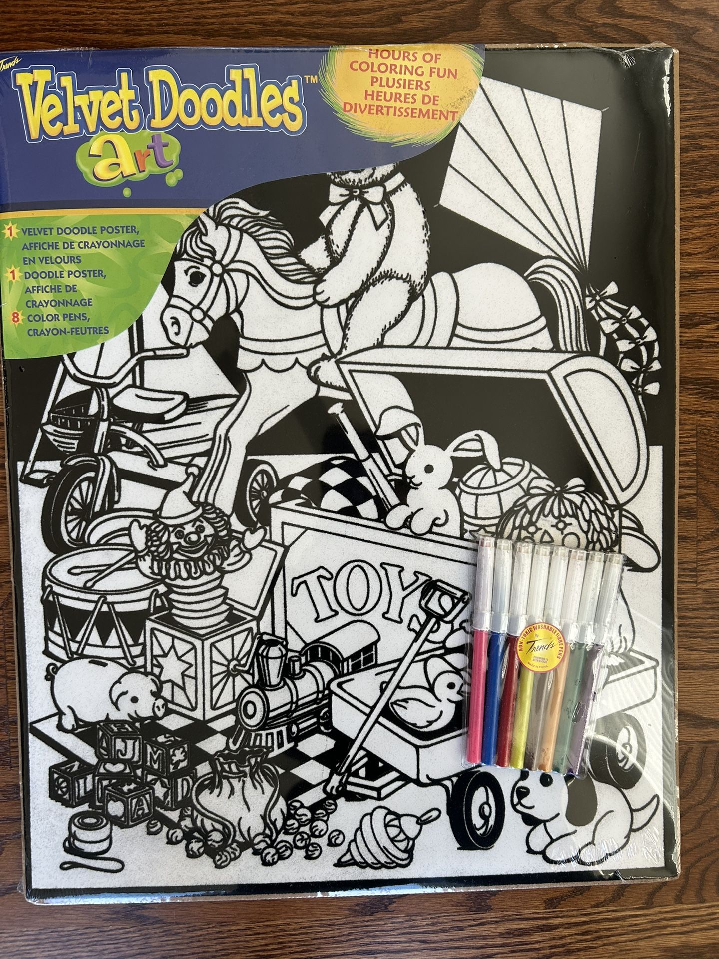 Velvet Doodles 16 X 20 Toys Two Posters 6 Color, Pen, VTG Sealed