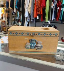 Southwestern Themed Wooden Tissue Box  Cover