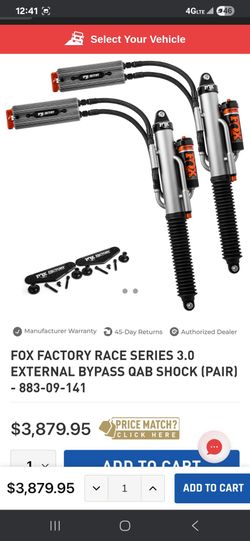 Fox race series tripple bypass ford raptor