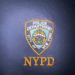 NYPD Vintage T-Shirt Men's, Size Large, Navy Blue, Embroidered Emblem, 2000’s.