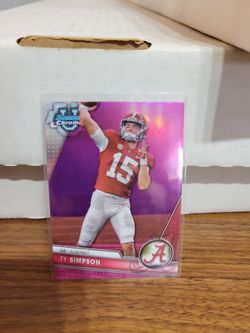 Ty Simpson PINK Refractor Rookie Insert Short Print