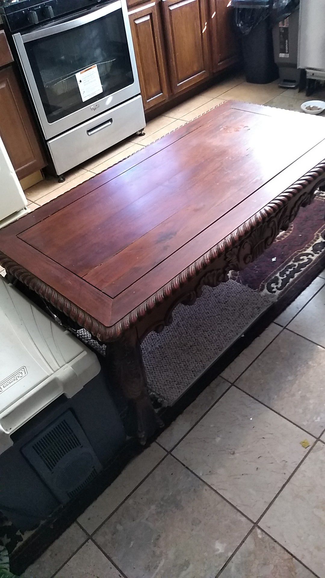 Antique hand carved table