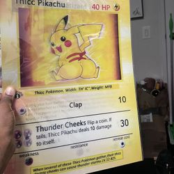 Thicc Pikachu/Thicc Charizard 3D Holographic Poster Print