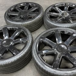 26 INCH CADILLAC ESCALADE CHEVY RIMS AND TIRES 6 lug 