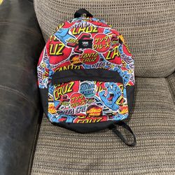Awesome Santa Cruz Skateboards All Over Print Backpack.