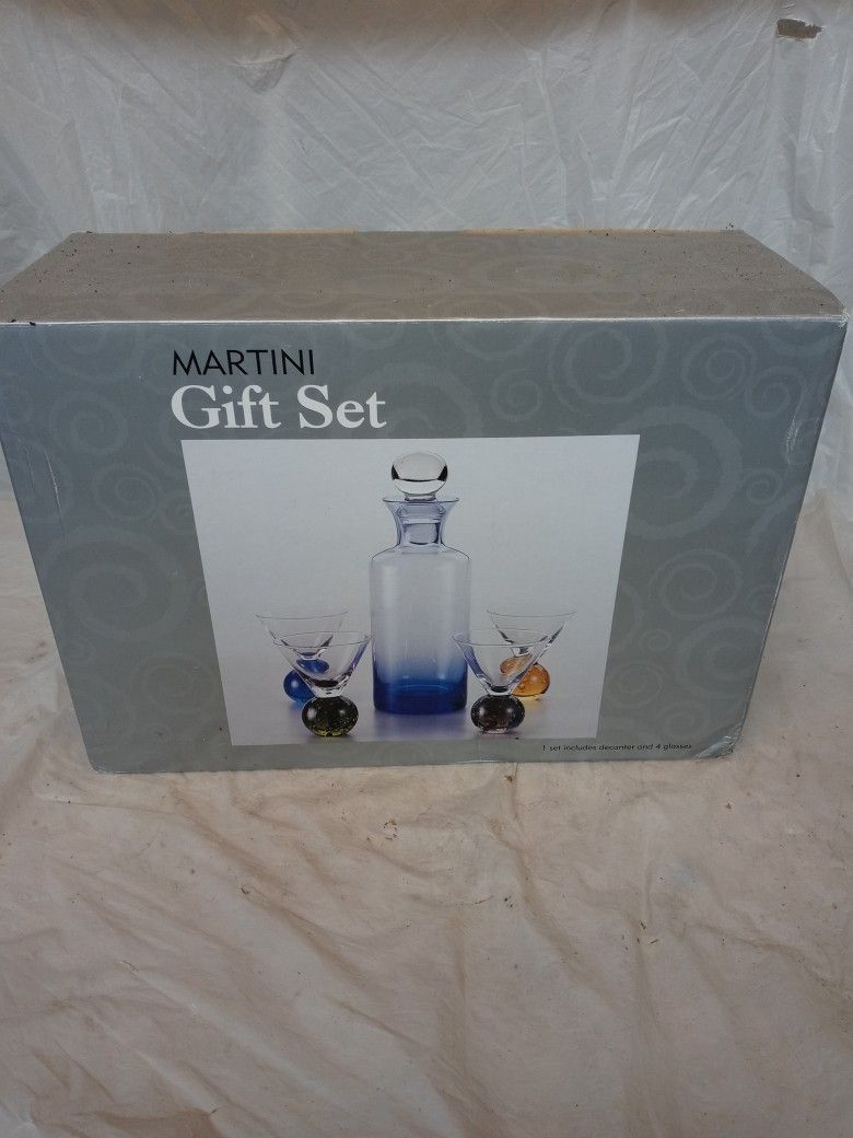 Glass Martini Gift Set. Made In China 2004