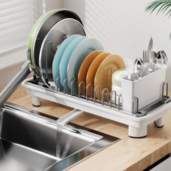 Small Dish Drying Rack, Compact Dish Drainer For Kitchen Counter