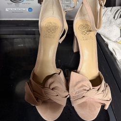 Vince Camuto Rose Pink Ankle Strap Open Toe Block Heel