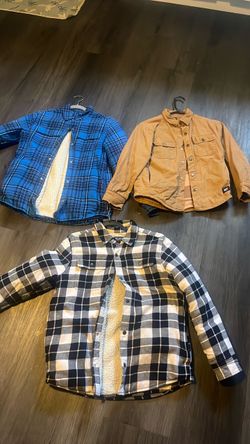 Kids Sherpa-Lined Flannel Shirt Jackets – Lot of 3